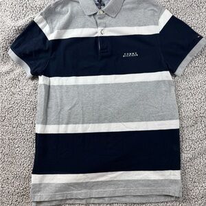 Tommy Hilfiger Men's Polo Shirt in Gray and Black regular fit size L